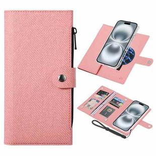 For iPhone 16 ViLi GBS-C Series MagSafe Magnetic RFID Leather Flip Phone Case(Pink)