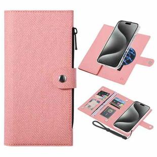 For iPhone 15 Pro ViLi GBS-C Series MagSafe Magnetic RFID Leather Flip Phone Case(Pink)