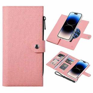 For iPhone 14 Pro Max ViLi GBS-C Series MagSafe Magnetic RFID Leather Flip Phone Case(Pink)