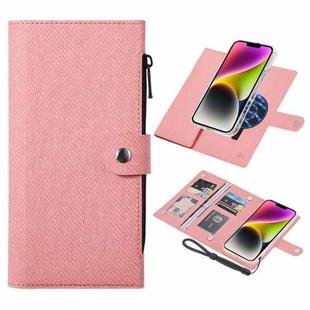 For iPhone 14 Plus ViLi GBS-C Series MagSafe Magnetic RFID Leather Flip Phone Case(Pink)