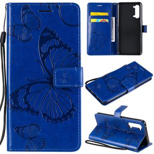 For OPPO Find X2 Lite / Reno3 5G 3D Butterflies Embossing Pattern Horizontal Flip Leather Case with Holder & Card Slot & Wallet & Lanyard(Blue)