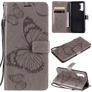 For OPPO Find X2 Lite / Reno3 5G 3D Butterflies Embossing Pattern Horizontal Flip Leather Case with Holder & Card Slot & Wallet & Lanyard(Grey)