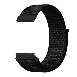 For Samsung Galaxy Watch 42mm Nylon Braided Watch Band(Dark Black)