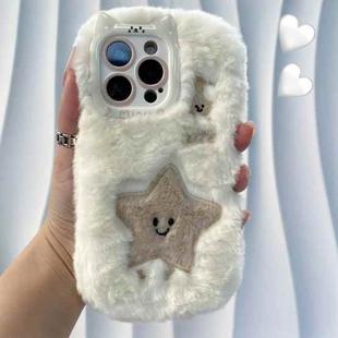 For iPhone 14 Pro Cute Embroidery Plush Silicone Phone Case(Pentagram)