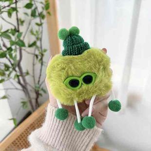 For AirPods Pro 2 Plush Sunglasses Monster Bluetooth Earphone Protective Case(Green)