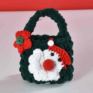 For AirPods 3 Woven Plush Bag Shape Bluetooth Earphone Protective Case(Dark Green Santa Claus)