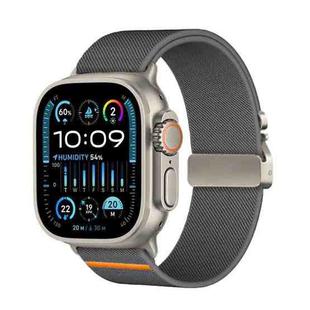 For Apple Watch 46mm / 49mm / 45mm / 44mm Parachute Buckle Elastic Nylon Watch Band(Dark Grey)