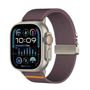 For Apple Watch 46mm / 49mm / 45mm / 44mm Parachute Buckle Elastic Nylon Watch Band(Smoky Purple)