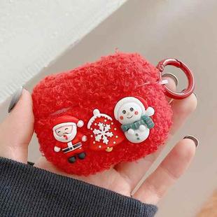 For AirPods 3 Plush Earphone Protective Soft Case(Santa Claus and Snowman)