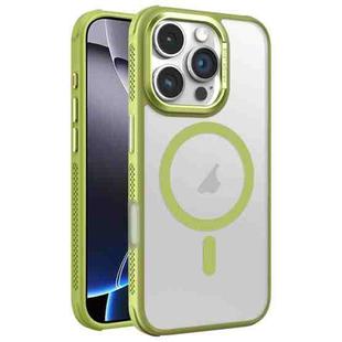 For iPhone 16 Pro Max Hardware Side Cooling Skin Feel Frosted Metal Lens Frame MagSafe Phone Case(Green)