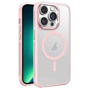 For iPhone 13 Pro Max Hardware Side Cooling Skin Feel Frosted Metal Lens Frame MagSafe Phone Case(Pink)