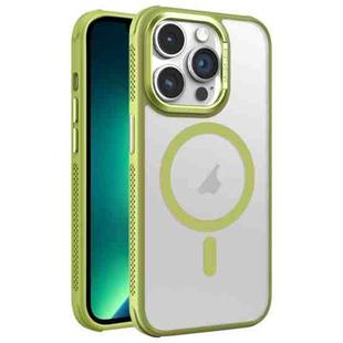 For iPhone 13 Pro Max Hardware Side Cooling Skin Feel Frosted Metal Lens Frame MagSafe Phone Case(Green)