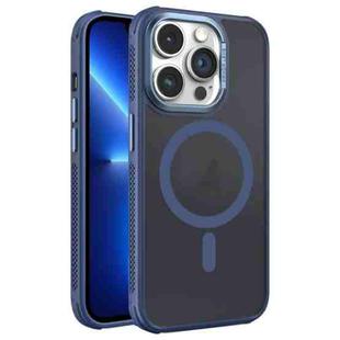 For iPhone 13 Pro Hardware Side Cooling Skin Feel Frosted Metal Lens Frame MagSafe Phone Case(Blue)