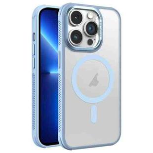 For iPhone 13 Pro Hardware Side Cooling Skin Feel Frosted Metal Lens Frame MagSafe Phone Case(Sky Blue)