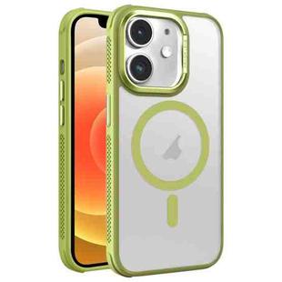 For iPhone 12 Hardware Side Cooling Skin Feel Frosted Metal Lens Frame MagSafe Phone Case(Green)