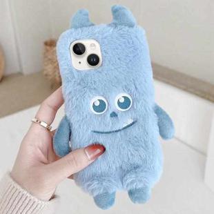 For iPhone 13 Cute Monster Plush TPU Phone Case(Blue Hair Monster)