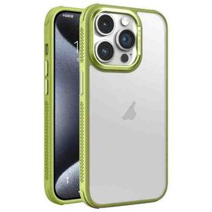 For iPhone 15 Pro Hardware Side Cooling Skin Feel Frosted Metal Lens Frame Phone Case(Green)