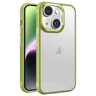 For iPhone 14 Hardware Side Cooling Skin Feel Frosted Metal Lens Frame Phone Case(Green)