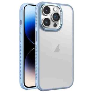 For iPhone 14 Pro Max Hardware Side Cooling Skin Feel Frosted Metal Lens Frame Phone Case(Sky Blue)