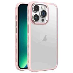 For iPhone 13 Pro Max Hardware Side Cooling Skin Feel Frosted Metal Lens Frame Phone Case(Pink)