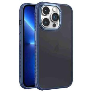 For iPhone 13 Pro Hardware Side Cooling Skin Feel Frosted Metal Lens Frame Phone Case(Blue)