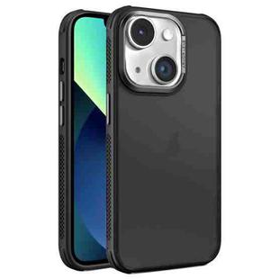 For iPhone 13 Hardware Side Cooling Skin Feel Frosted Metal Lens Frame Phone Case(Black)