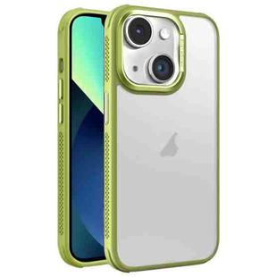 For iPhone 13 Hardware Side Cooling Skin Feel Frosted Metal Lens Frame Phone Case(Green)