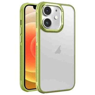 For iPhone 12 Hardware Side Cooling Skin Feel Frosted Metal Lens Frame Phone Case(Green)