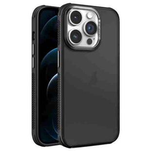 For iPhone 12 Pro Max Hardware Side Cooling Skin Feel Frosted Metal Lens Frame Phone Case(Black)