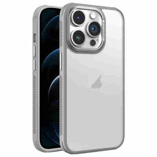 For iPhone 12 Pro Max Hardware Side Cooling Skin Feel Frosted Metal Lens Frame Phone Case(Grey)