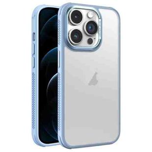 For iPhone 12 Pro Max Hardware Side Cooling Skin Feel Frosted Metal Lens Frame Phone Case(Sky Blue)