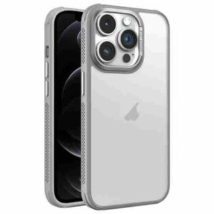 For iPhone 12 Pro Hardware Side Cooling Skin Feel Frosted Metal Lens Frame Phone Case(Grey)