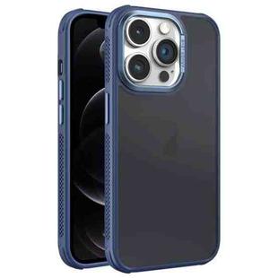 For iPhone 12 Pro Hardware Side Cooling Skin Feel Frosted Metal Lens Frame Phone Case(Blue)