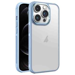 For iPhone 12 Pro Hardware Side Cooling Skin Feel Frosted Metal Lens Frame Phone Case(Sky Blue)