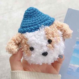 For AirPods 4 Plush Earphone Protective Soft Case(Blue Brown Dog)