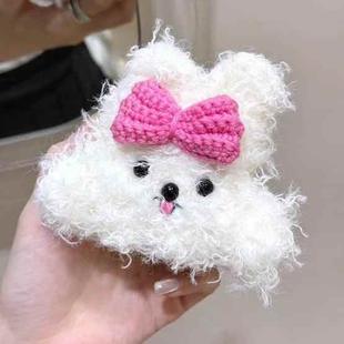 For AirPods Pro 2 / Pro Plush Earphone Protective Soft Case(Bow Dog)