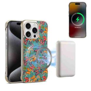 For iPhone 15 Pro Max Denior A18 Paint MagSafe Phone Case(Butterflies)