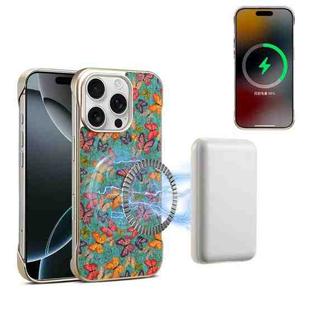 For iPhone 16 Pro Denior A18 Paint MagSafe Phone Case(Butterflies)