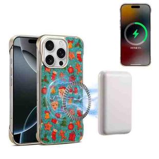 For iPhone 16 Pro Denior A18 Paint MagSafe Phone Case(Christmas)