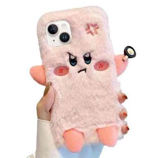 For iPhone 14 Plus Cute Expression Plush TPU Phone Case(Pink)