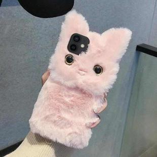 For iPhone 12 mini 3D Cute Cat Plush Full Coverage Phone Case(Pink)