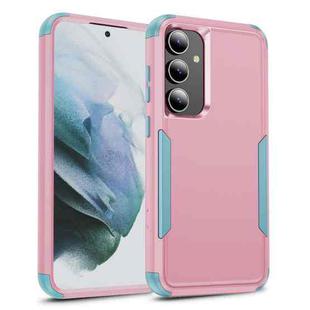 For Samsung Galaxy S25 5G TPU + PC Shockproof Protective Phone Case(Pink + Grey Green)