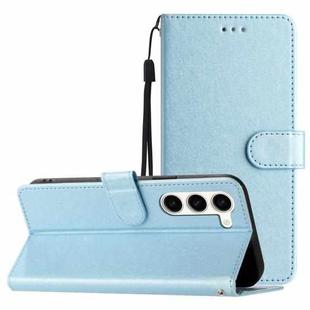 For Samsung Galaxy S25 5G Silk Texture Horizontal Flip Leather Phone Case(Light Blue)
