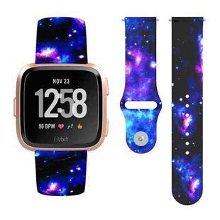 For Fitbit Versa 2 / Lite 22mm Reverse Buckle Printed Silicone Watch Band(Starry Sky)