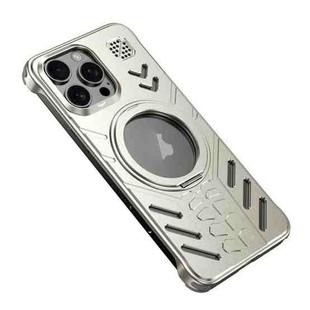 For iPhone 16 Pro Max Knight Series Alloy Cooling MagSafe Phone Case(Titanium)