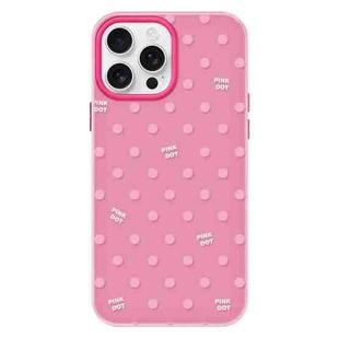 For iPhone 16 Pro Max Skin Feeling Jelly TPU Hybrid PC Phone Case(Polka Dot Rose Red)