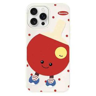 For iPhone 16 Pro Max Skin Feeling Jelly TPU Hybrid PC Phone Case(Spin Table Tennis Beige)