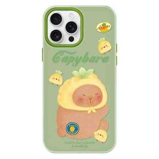 For iPhone 16 Pro Max Skin Feeling Jelly TPU Hybrid PC Phone Case(Pineapple Capybara Green)