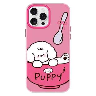 For iPhone 16 Pro Skin Feeling Jelly TPU Hybrid PC Phone Case(A Bowl of Puppy Pink)