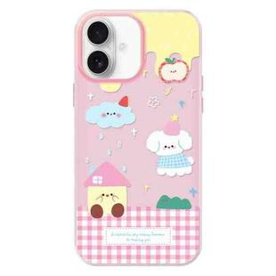 For iPhone 16 Plus Skin Feeling Jelly TPU Hybrid PC Phone Case(Weather Pink)